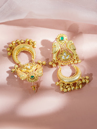 Royal Feather Ghungroo Earrings