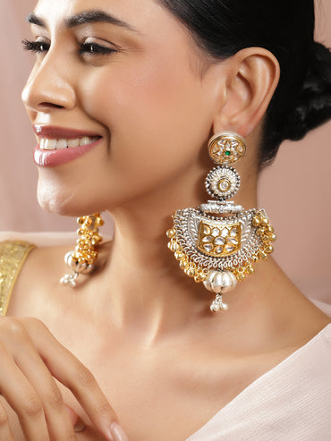 Blissfully Oxidised Dual Tone Chandbali