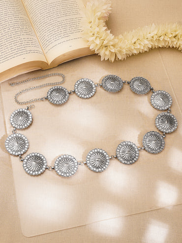 Oxidised Coin Disc Waist Chain Belt