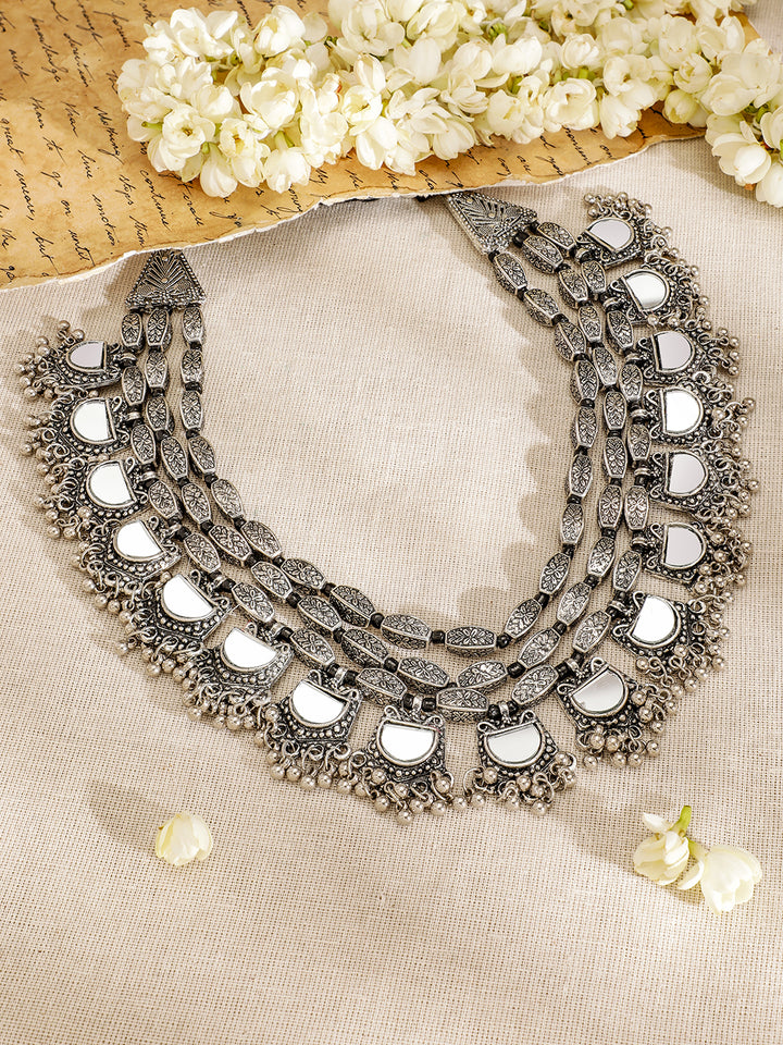 Tribal Boho Aura Oxidised Statement Necklace