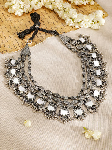 Tribal Boho Aura Oxidised Statement Necklace