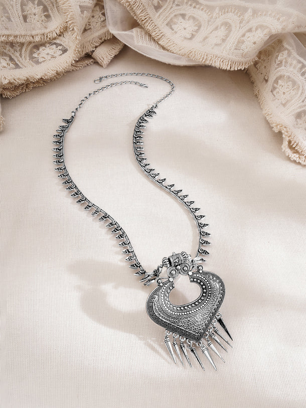 Oxidised Tribal Statement Pendant Necklace