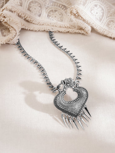 Oxidised Tribal Statement Pendant Necklace