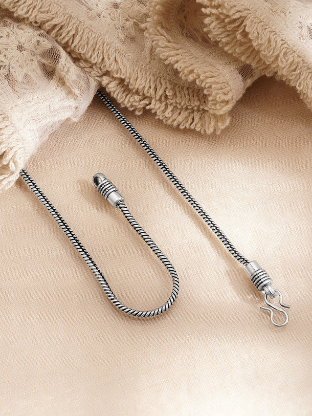 Oxidised Silver Tone Brass Vintage Floral Statement Necklace