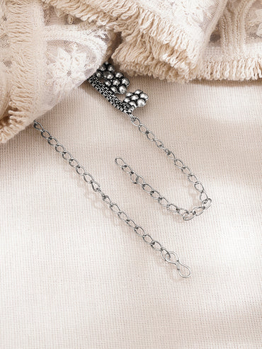 Vintage Oxidised Floral Statement Necklace