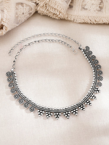 Oxidised Floral Statement Necklace