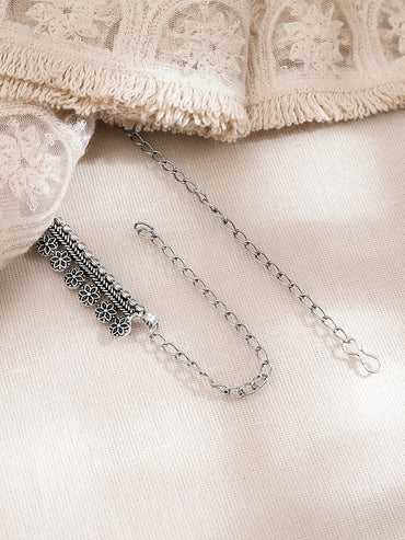 Oxidised Floral Statement Necklace