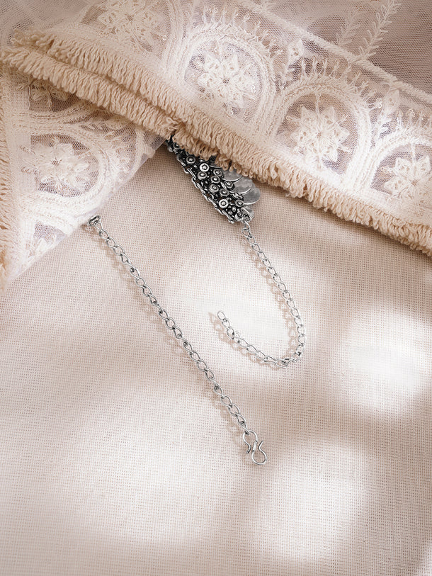 Vintage Oxidised Coin Charm Necklace