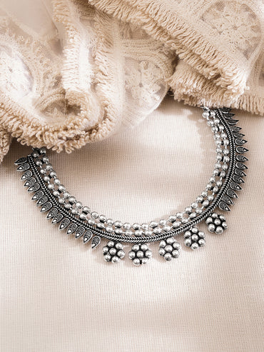Vintage Oxidised Bloom Necklace
