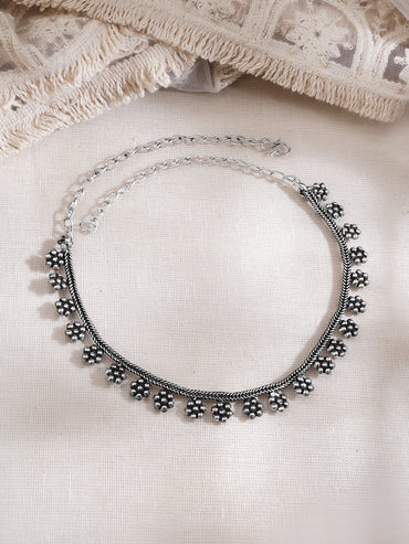 Floral Design Oxidised Necklace
