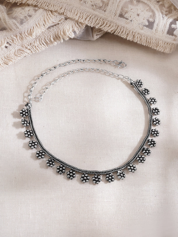 Floral Design Oxidised Necklace