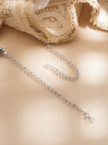 Oxidised Silver Tone Brass Coin Design Statement Necklace