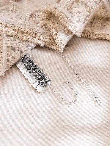 Oxidised Long Tribal Statement Necklace