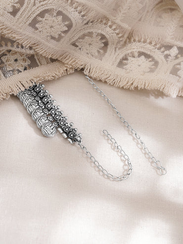 Oxidised Layered Coin Statement Necklace