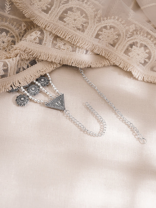 Oxidised Coin Detail Statement Necklace