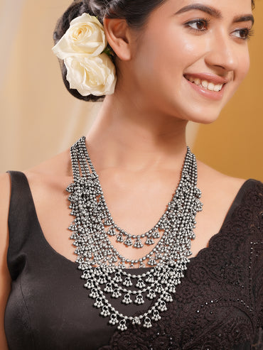 Bold Oxidised Ghungroo Layered Necklace