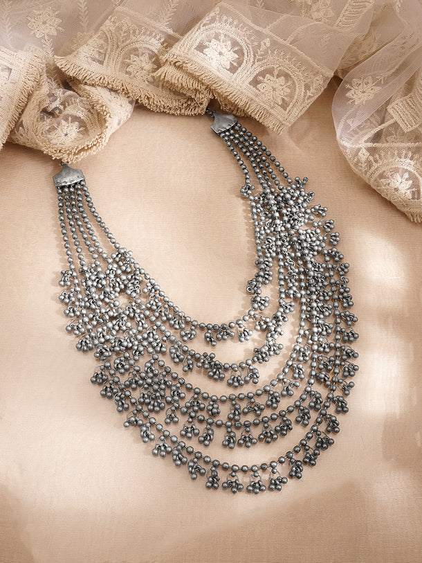Bold Oxidised Ghungroo Layered Necklace