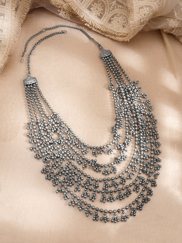 Bold Oxidised Ghungroo Layered Necklace
