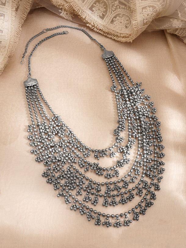 Bold Oxidised Ghungroo Layered Necklace