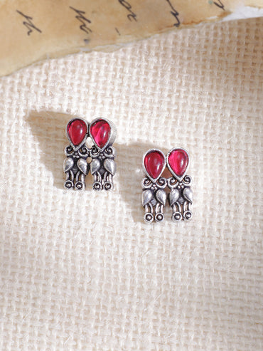 Red Oxidised Necklace Set