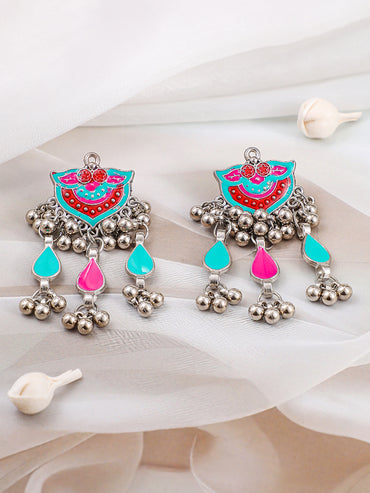 Splendid Multi Colour Oxidised Necklace Set