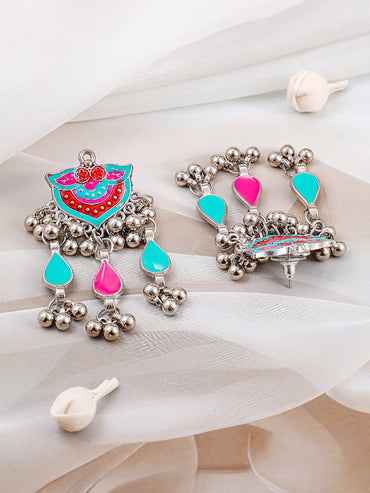 Splendid Multi Colour Oxidised Necklace Set