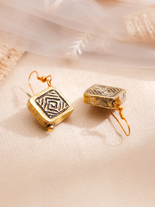 Dual Toned Cubic Charm Oxidised Necklace Set