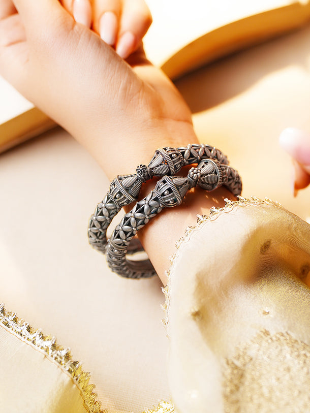 Oxidised Heritage Design Statement Bangles Set