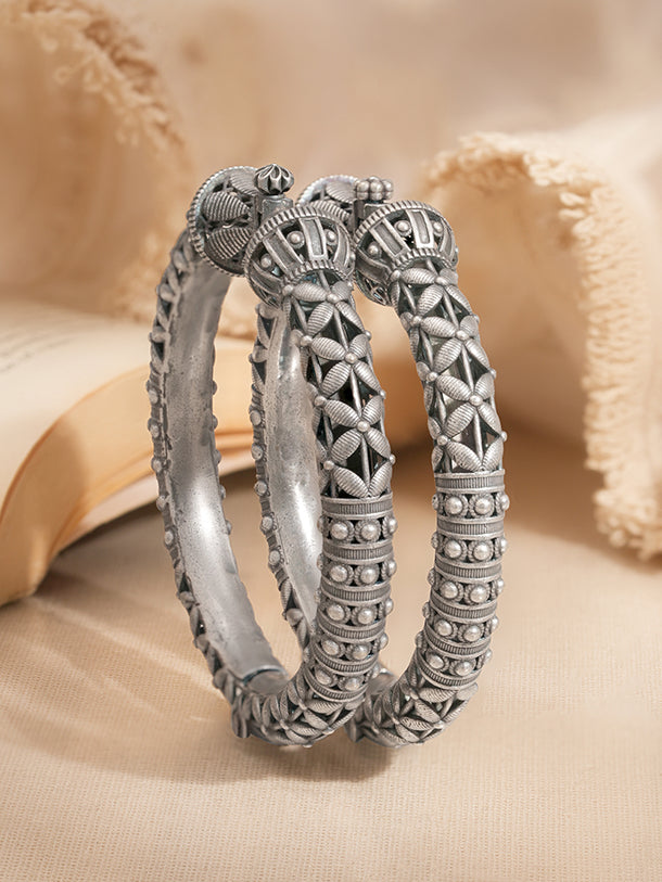 Oxidised Heritage Design Statement Bangles Set