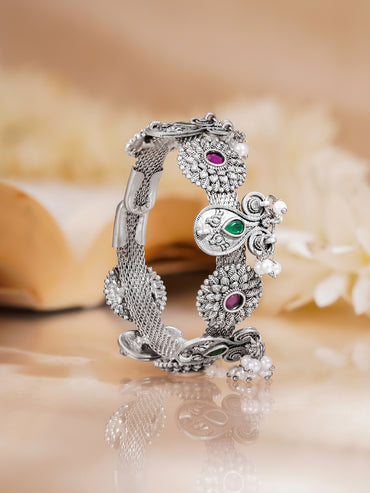 Oxidised intricately crafted ethnic kada Bracelet