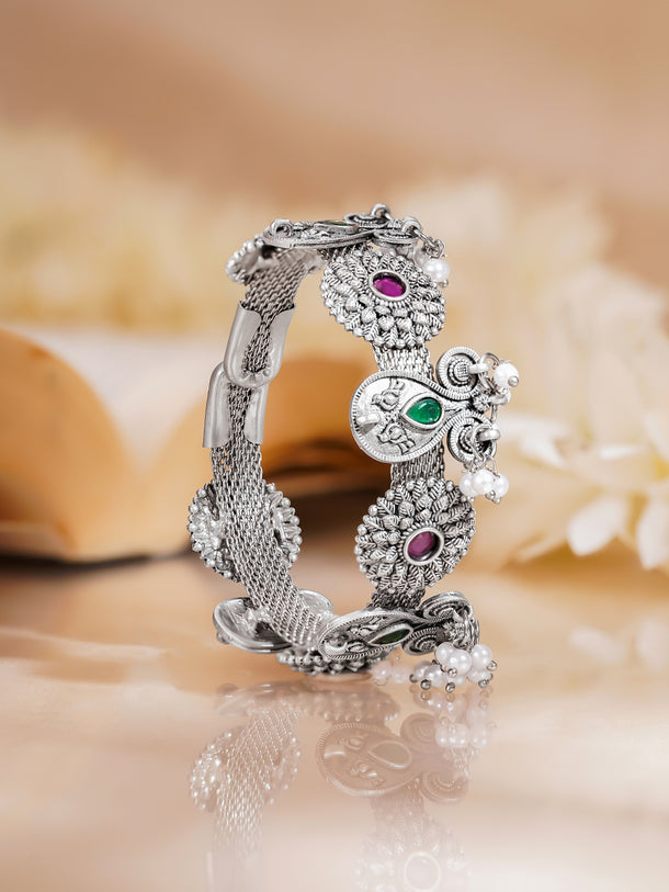 Oxidised intricately crafted ethnic kada Bracelet