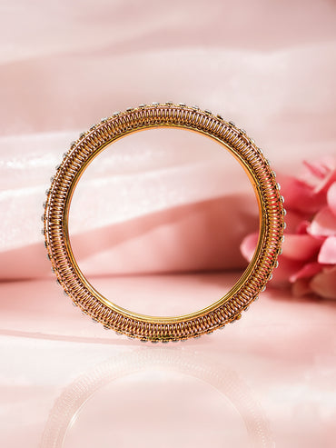 Crystal Luxe Stacked Gold Bangles