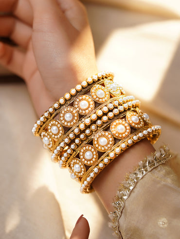 Wedding Glow Pearl Bangles Set