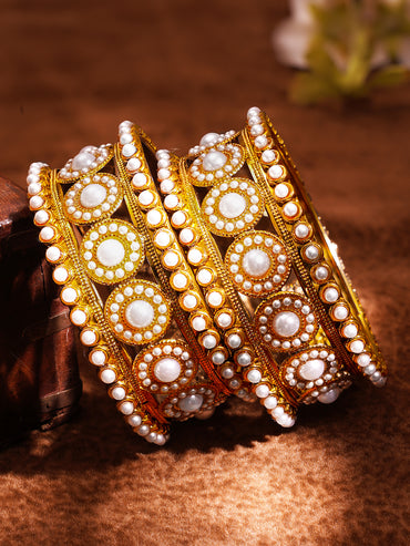 Wedding Glow Pearl Bangles Set