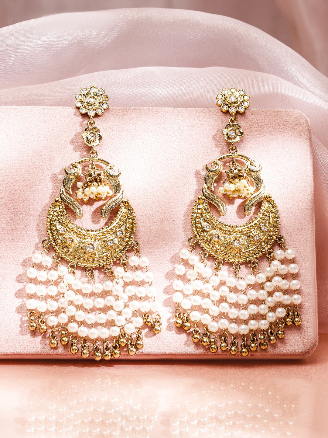 Ethnic Pearl Tassel Danglers