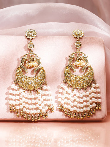 Ethnic Pearl Tassel Danglers