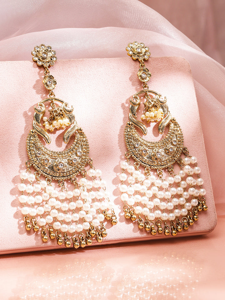 Ethnic Pearl Tassel Danglers