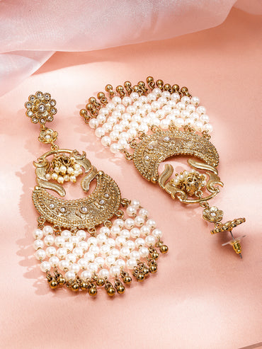 Ethnic Pearl Tassel Danglers