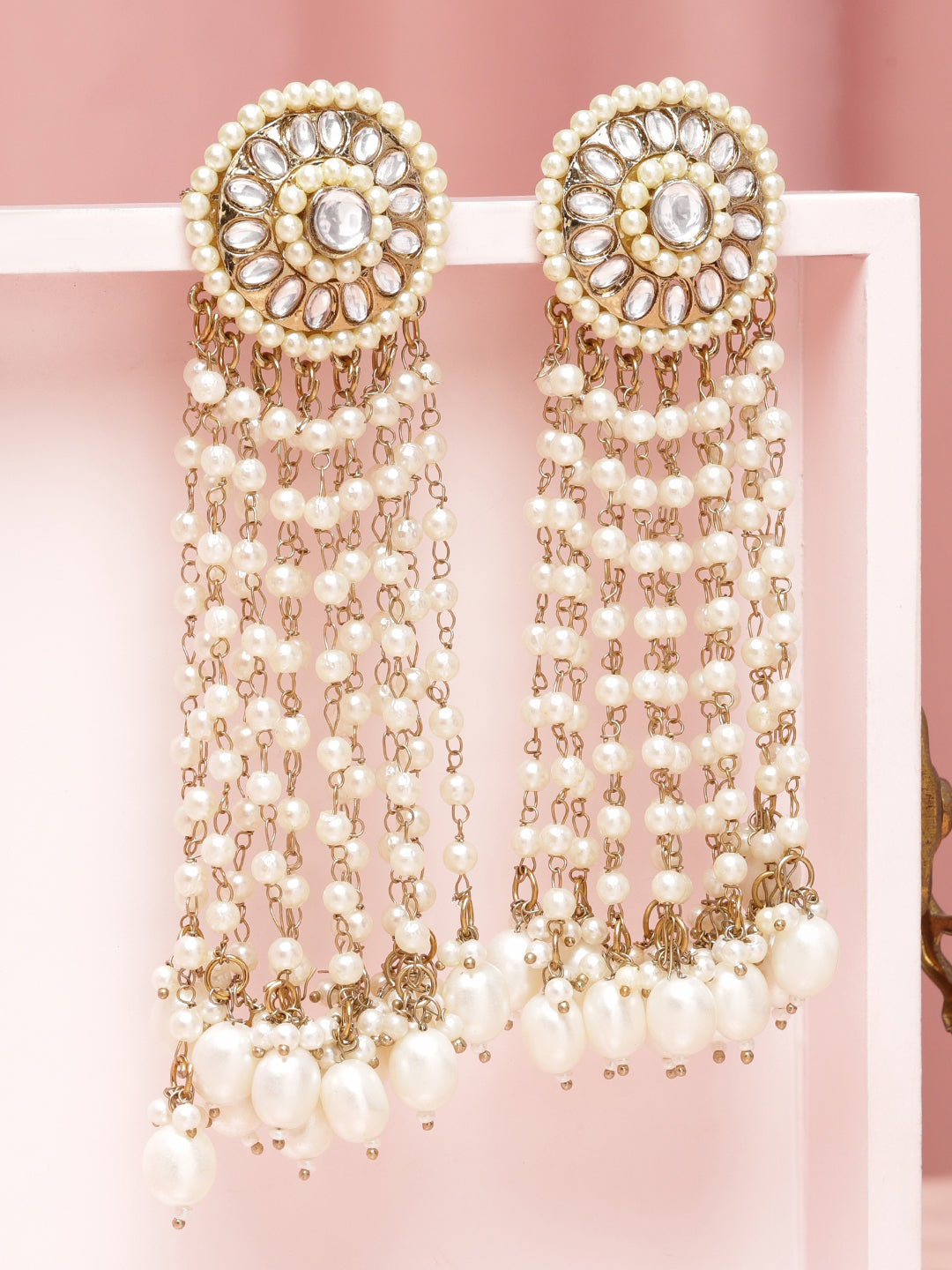 Royal Grace Multistrand Pearl Chandelier Earrings
