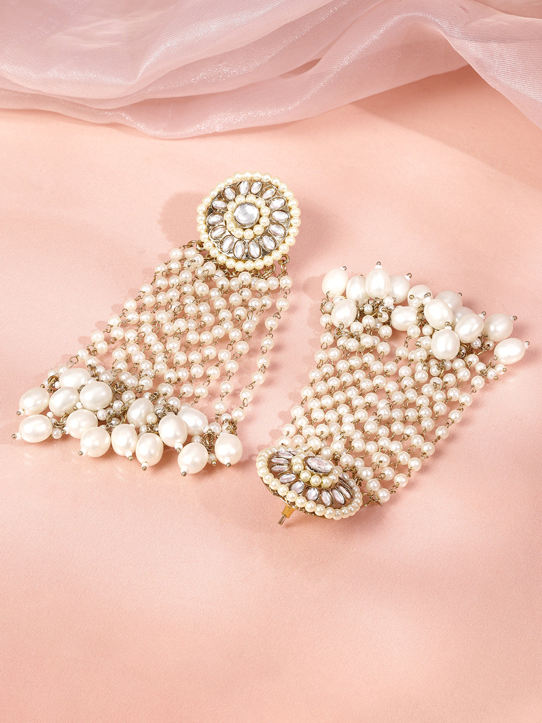 Royal Grace Multistrand Pearl Chandelier Earrings