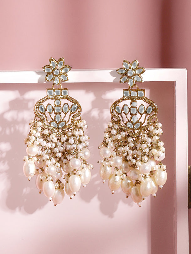 Royal Kundan Pearl Chandelier Earrings