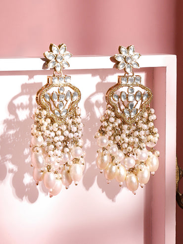 Royal Kundan Pearl Chandelier Earrings
