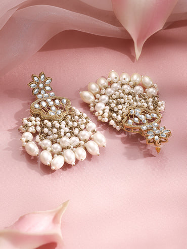 Royal Kundan Pearl Chandelier Earrings