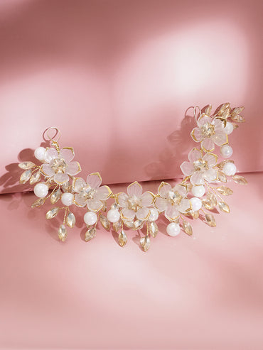 Crystal Pearl Statement Floral Hair Accessory