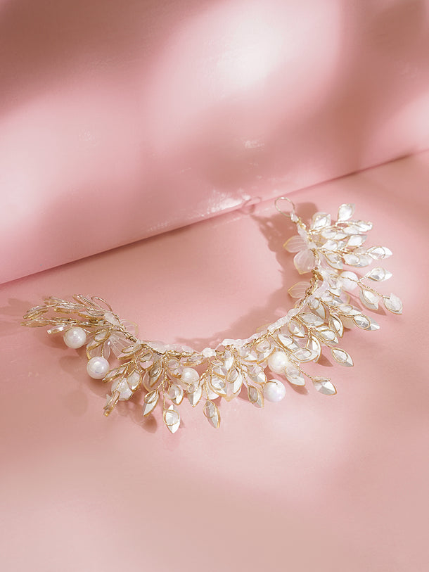 Crystal Pearl Statement Floral Hair Accessory