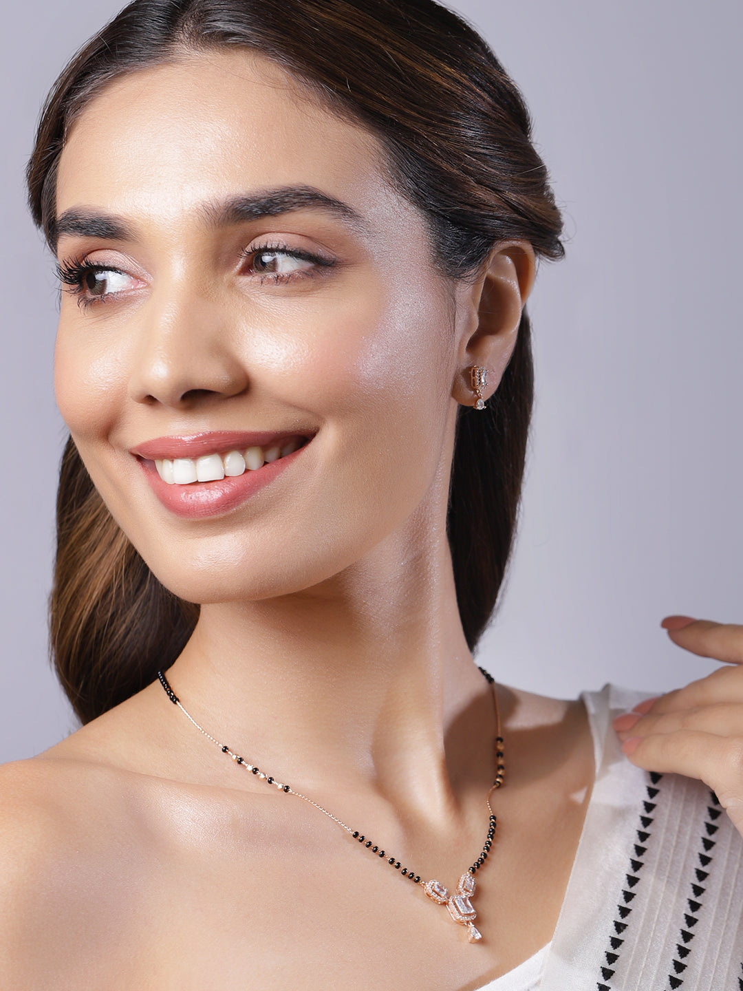 Vibrant American Diamond Zirconia Mangalsutra Set