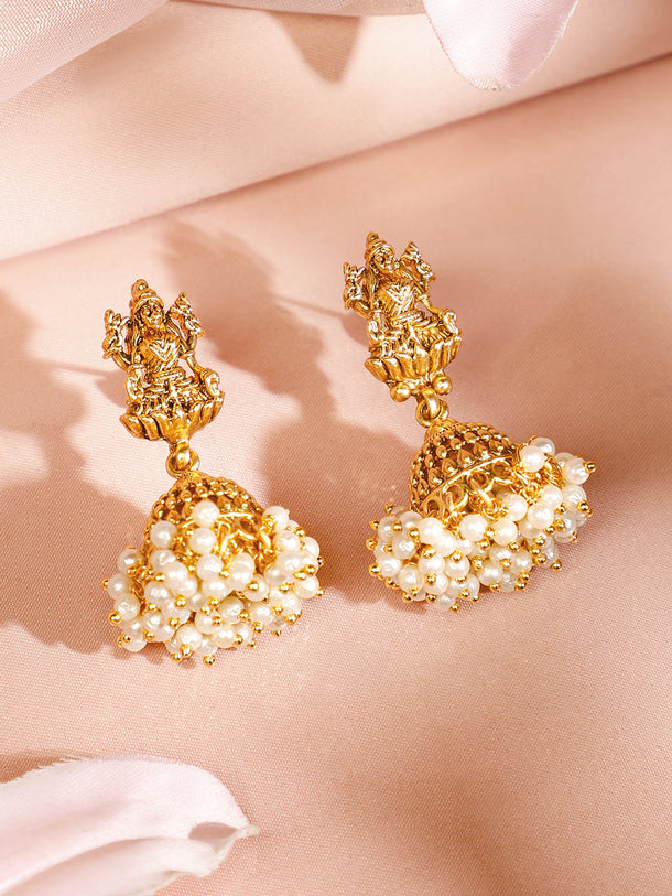 Elephant Motif Necklace Set with Pearl Drops