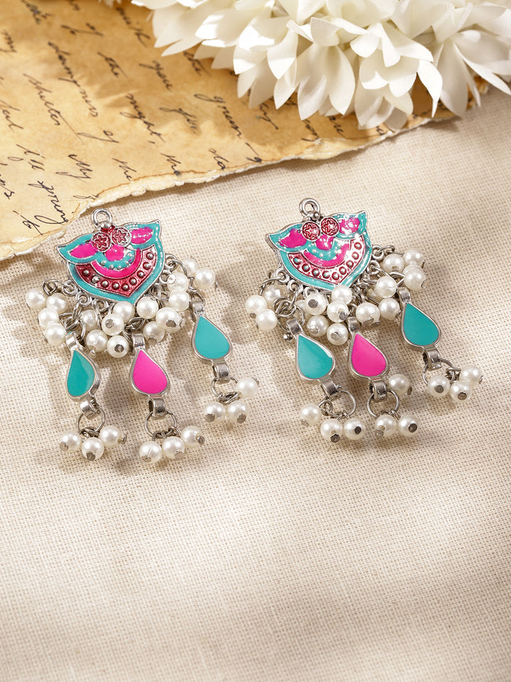 Vivid Hues Oxidised Necklace Set