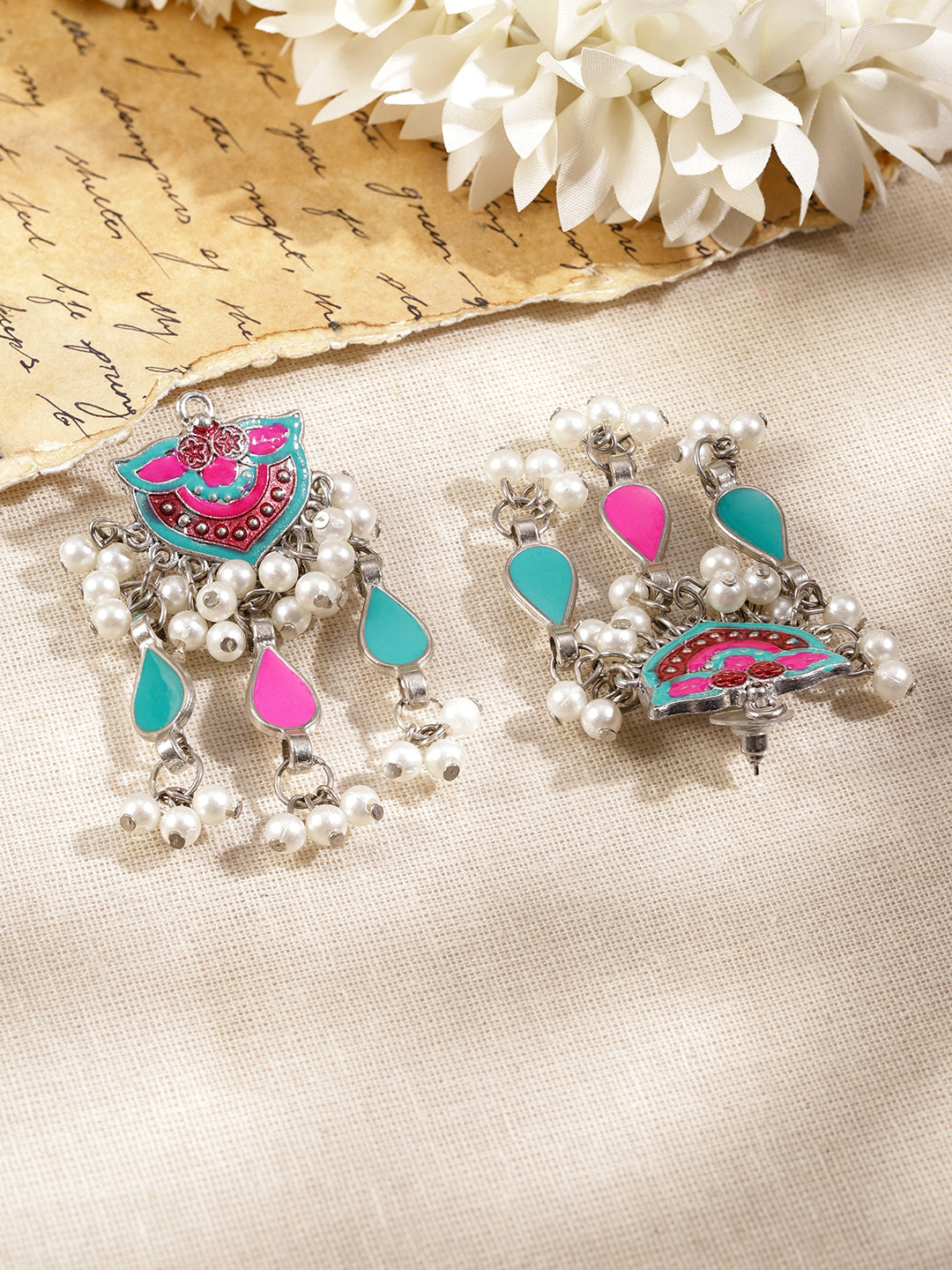 Vivid Hues Oxidised Necklace Set