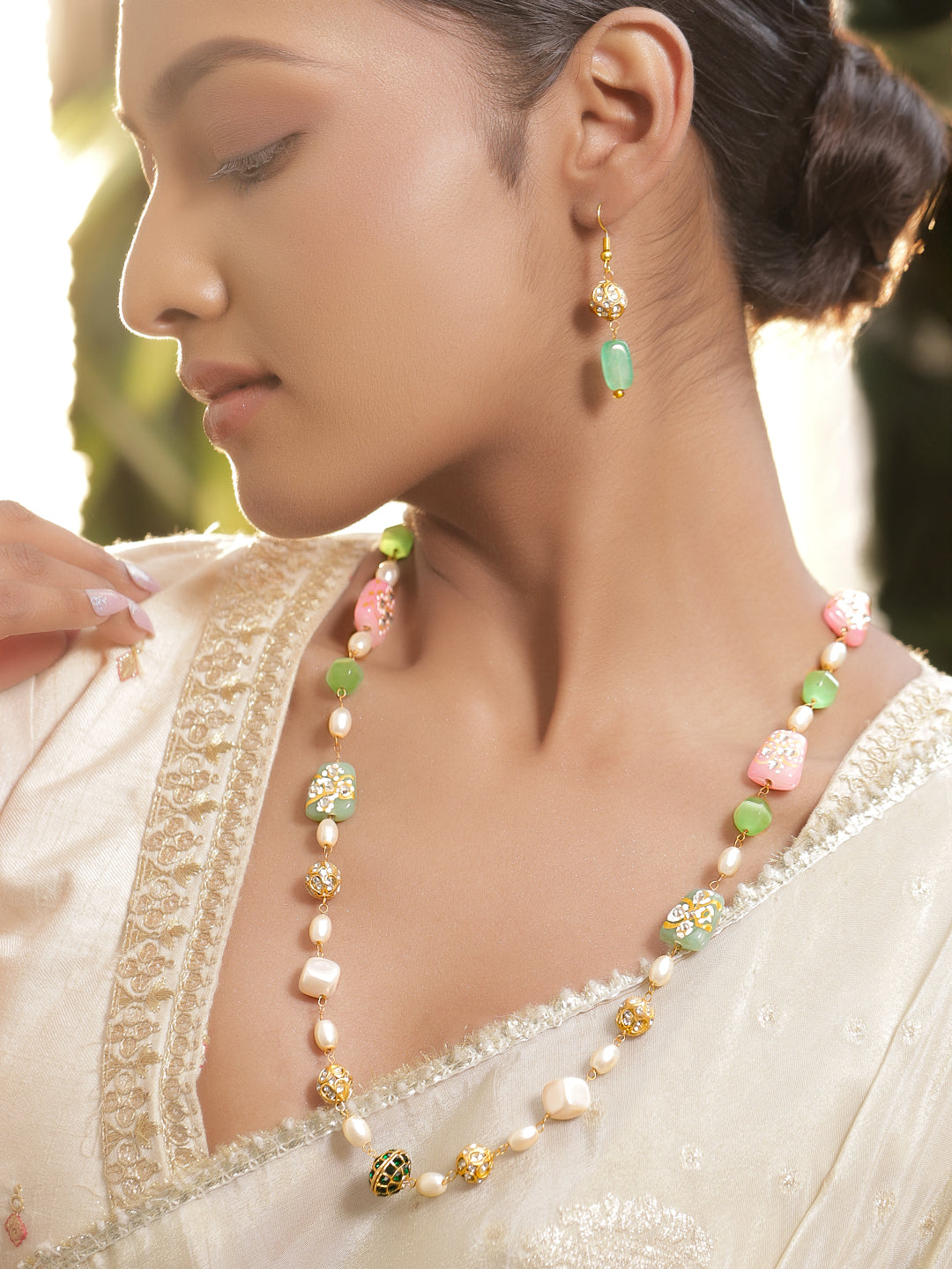 Celestial Pearl & Beads Necklace Set